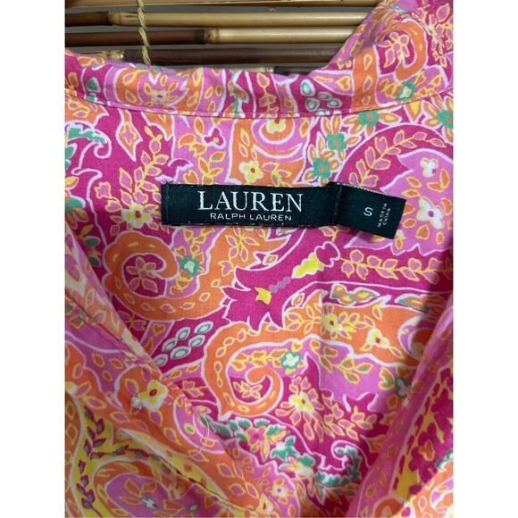 Lauren Ralph Lauren Monogramed Pink Paisley Button Shirt Small (S) - Picture 4 of 5